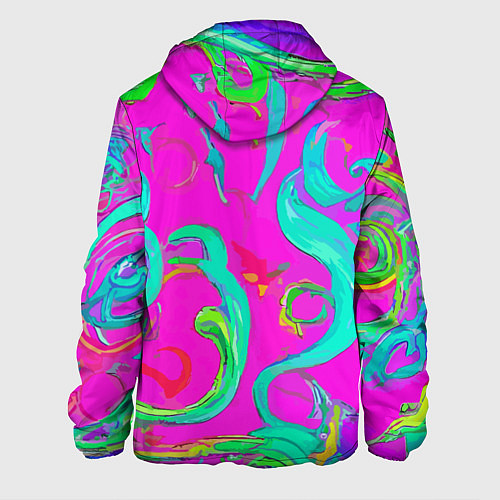 Мужская куртка Abstract floral pattern - aloha / 3D-Черный – фото 2