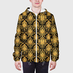 Куртка с капюшоном мужская Тайский золотой орнамент, цвет: 3D-белый — фото 2