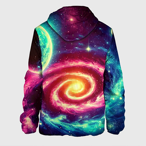 Мужская куртка Spiral galaxy - neon glow / 3D-Черный – фото 2