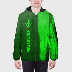 Куртка с капюшоном мужская Powerwolf - green gradient по-вертикали, цвет: 3D-черный — фото 2