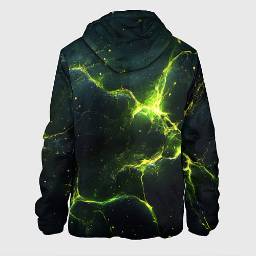 Мужская куртка Разбитая плита с зеленым светом / 3D-Черный – фото 2