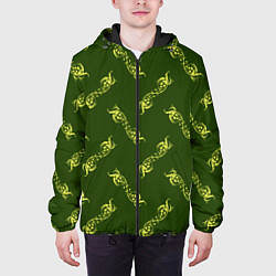 Куртка с капюшоном мужская Винтажная роспись, цвет: 3D-черный — фото 2