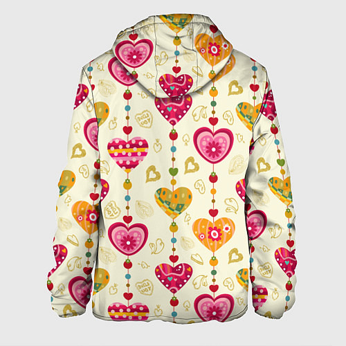 Мужская куртка Сердечки подборка / 3D-Черный – фото 2
