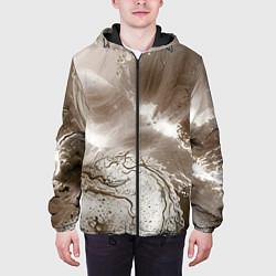 Куртка с капюшоном мужская Песок и вода, цвет: 3D-черный — фото 2