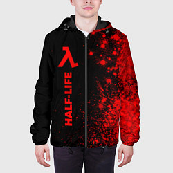 Куртка с капюшоном мужская Half-Life - red gradient по-вертикали, цвет: 3D-черный — фото 2