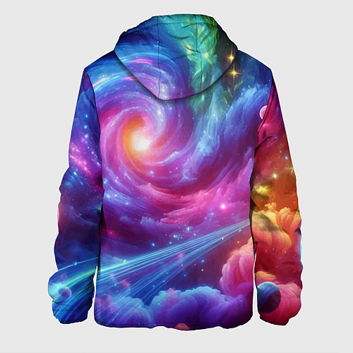 Мужская куртка Neon space fantasy / 3D-Черный – фото 2
