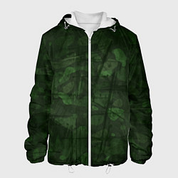 Куртка с капюшоном мужская Абстракция - strange camouflage, цвет: 3D-белый