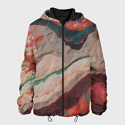 Куртка с капюшоном мужская Абстракция из бумаги и краски, цвет: 3D-черный