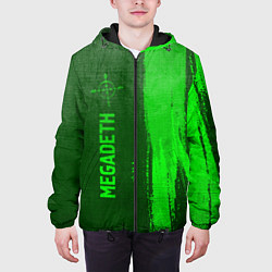 Куртка с капюшоном мужская Megadeth - green gradient по-вертикали, цвет: 3D-черный — фото 2