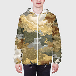Куртка с капюшоном мужская Золотистый камуфляж, цвет: 3D-белый — фото 2