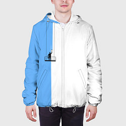 Куртка с капюшоном мужская Моляр красит стену, цвет: 3D-белый — фото 2