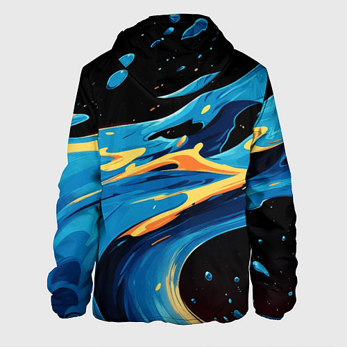 Мужская куртка Синяя волна из красок / 3D-Черный – фото 2