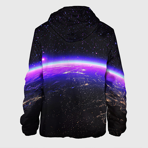 Мужская куртка Планета и неоновое свечение / 3D-Черный – фото 2