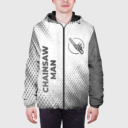 Куртка с капюшоном мужская Chainsaw Man - white gradient вертикально, цвет: 3D-черный — фото 2