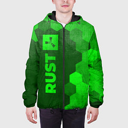 Куртка с капюшоном мужская Rust - green gradient по-вертикали, цвет: 3D-черный — фото 2