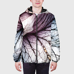 Куртка с капюшоном мужская Раскрытый цветок, цвет: 3D-черный — фото 2