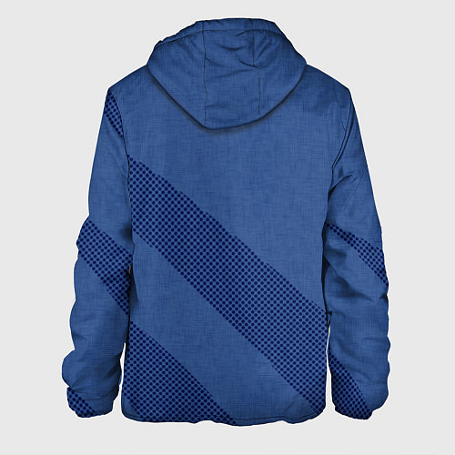 Мужская куртка Синий текстурный с полосой / 3D-Черный – фото 2