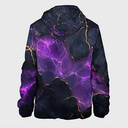 Мужская куртка Фиолетовый разлом с молниями / 3D-Черный – фото 2