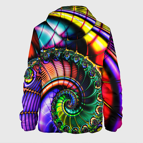 Мужская куртка Фрактальный узор неоновый / 3D-Черный – фото 2