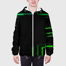 Куртка с капюшоном мужская Black green color, цвет: 3D-белый — фото 2