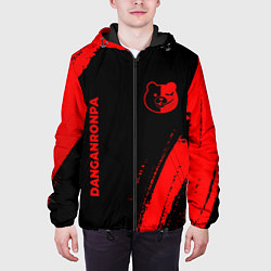 Куртка с капюшоном мужская Danganronpa - red gradient вертикально, цвет: 3D-черный — фото 2