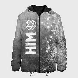 Куртка с капюшоном мужская HIM - grey gradient по-вертикали, цвет: 3D-черный
