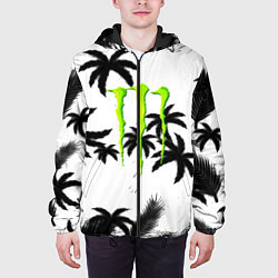 Куртка с капюшоном мужская Monster energy пальмы, цвет: 3D-черный — фото 2
