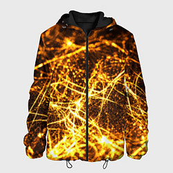 Куртка с капюшоном мужская Текстура золотые нити, цвет: 3D-черный