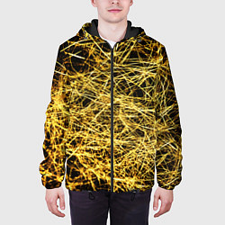 Куртка с капюшоном мужская Золотое плетение на черном, цвет: 3D-черный — фото 2