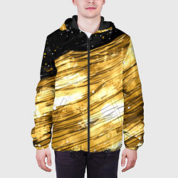 Куртка с капюшоном мужская Золотой текстурный фон, цвет: 3D-черный — фото 2