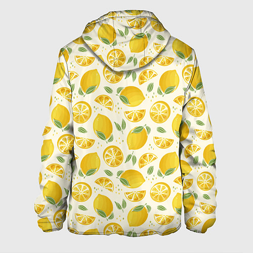 Мужская куртка Сочные лимоны - паттерн / 3D-Черный – фото 2