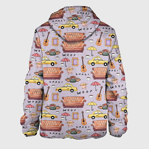 Мужская куртка Друзья - паттерн / 3D-Черный – фото 2