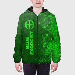 Куртка с капюшоном мужская Blue Exorcist - green gradient по-вертикали, цвет: 3D-черный — фото 2