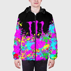 Куртка с капюшоном мужская Monster energy краски неоновые, цвет: 3D-черный — фото 2