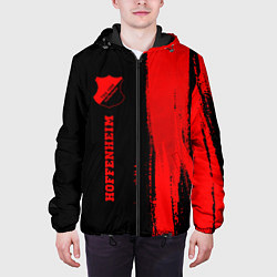 Куртка с капюшоном мужская Hoffenheim - red gradient по-вертикали, цвет: 3D-черный — фото 2