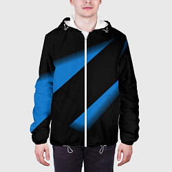 Куртка с капюшоном мужская Color blue black line, цвет: 3D-белый — фото 2