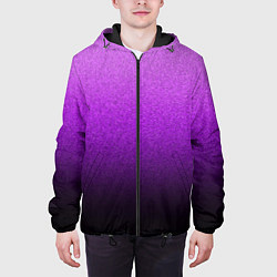 Куртка с капюшоном мужская Магический градиент крошка чёрно-фиолетовый, цвет: 3D-черный — фото 2