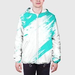 Куртка с капюшоном мужская Color white light blue, цвет: 3D-белый — фото 2