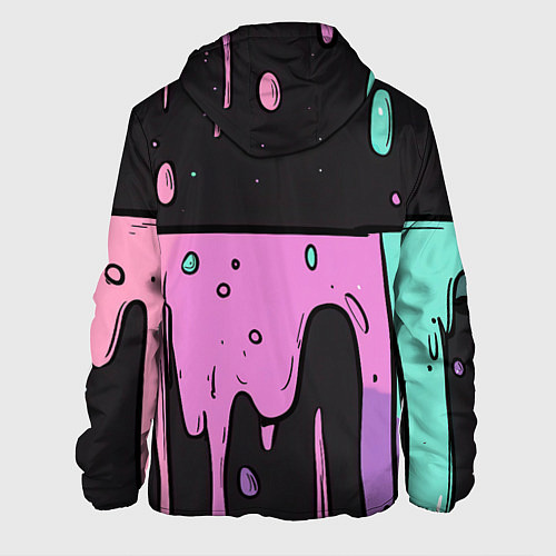 Мужская куртка Стекающая краска текстура / 3D-Черный – фото 2