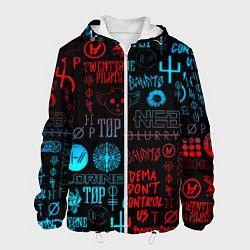 Куртка с капюшоном мужская Twenty one pilots rock pattern, цвет: 3D-белый