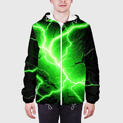 Куртка с капюшоном мужская Color green black, цвет: 3D-белый — фото 2