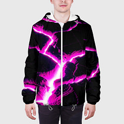 Куртка с капюшоном мужская Color pink black, цвет: 3D-белый — фото 2