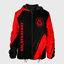 Куртка с капюшоном мужская Galatasaray - red gradient вертикально, цвет: 3D-черный