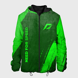Куртка с капюшоном мужская Need for Speed - green gradient вертикально, цвет: 3D-черный