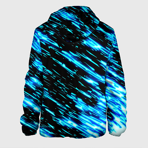 Мужская куртка Monster energy штрихи голубых неоновых красок / 3D-Черный – фото 2