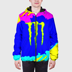 Куртка с капюшоном мужская Monster energy краски цветные, цвет: 3D-черный — фото 2