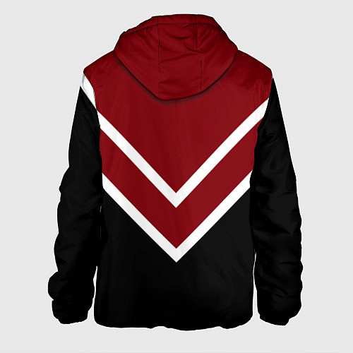 Мужская куртка Красный с чёрным и белые полосы / 3D-Черный – фото 2