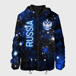 Куртка с капюшоном мужская Звёздное небо России и герб, цвет: 3D-черный
