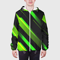 Куртка с капюшоном мужская Color black green, цвет: 3D-белый — фото 2