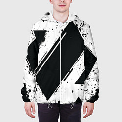 Куртка с капюшоном мужская Color black white, цвет: 3D-белый — фото 2